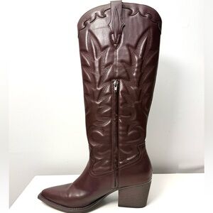 Brown/Dark Burgundy Cowboy Boots